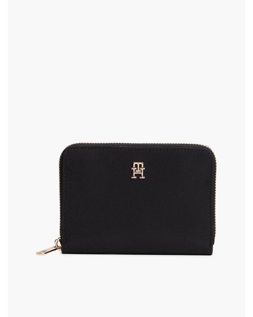 Tommy Hilfiger Black Th Monogram Zip-around Wallet