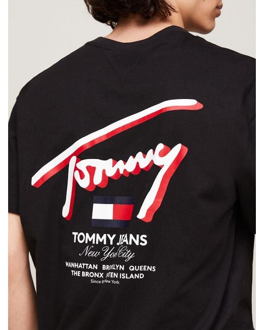 Tommy Hilfiger Black Signature Back Logo T-shirt for men