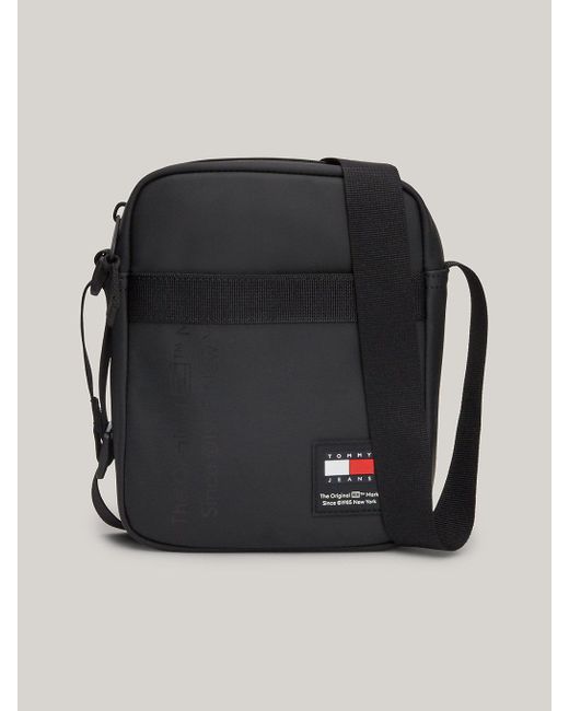 Tommy Hilfiger Black Essential Logo Reporter Bag for men