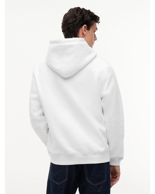 Tommy Hilfiger White Tommy Badge Terry Fleece Hoody for men