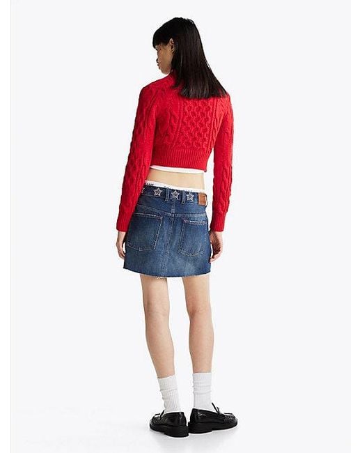 Jersey Con Estrellas De Punto Trenzado Tommy Hilfiger de color Red