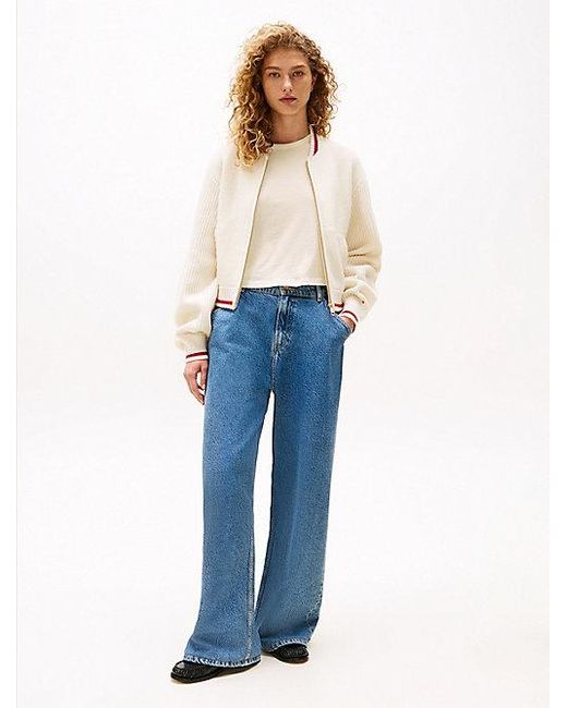 Tommy Hilfiger The Sofia Capsule Bomberjack Van Wolmix in het White