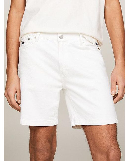 Tommy Hilfiger Classics weiße Dad Fit Jeans-Shorts in White für Herren
