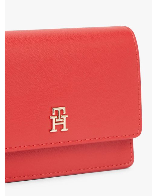 Tommy Hilfiger Red Hilfiger Icon Card Wallet With Chain
