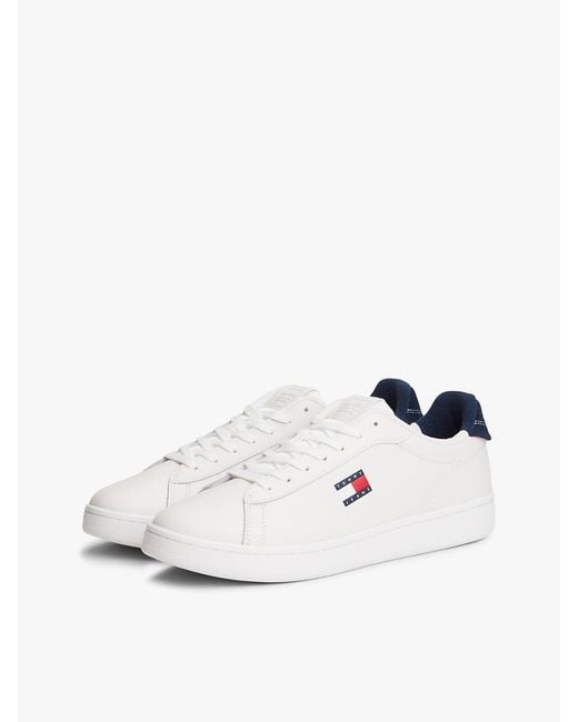 Tommy Hilfiger Natural Leather Archive Court Trainers for men
