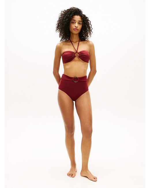 Tommy Hilfiger Red Ring High Rise Classic Bikini Bottoms