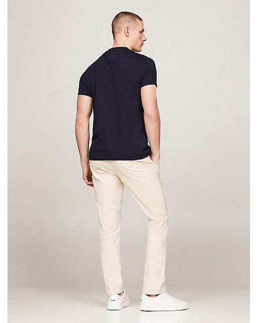 Camisa de corte slim con logo Tommy Hilfiger de hombre de color Blue