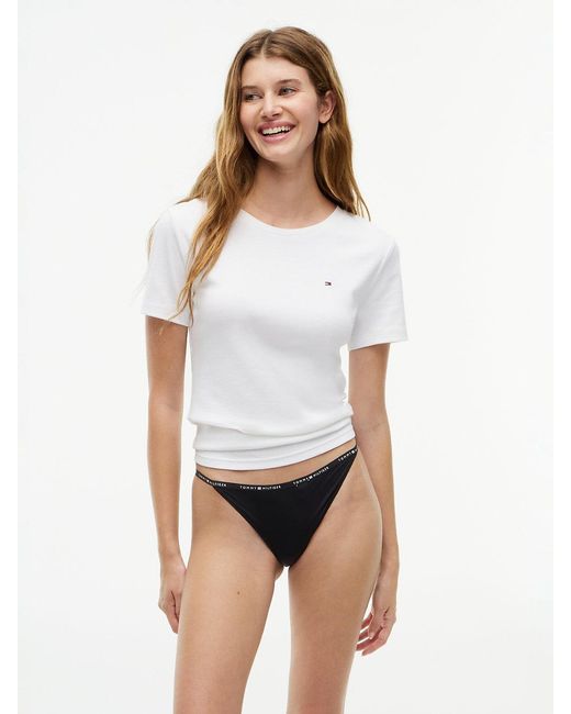 Tommy Hilfiger White 5-Pack Microfibre Thongs And Briefs
