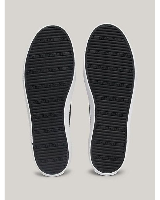 Zapatillas de lona con logo esmaltado Tommy Hilfiger de color Black