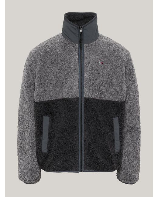 Tommy Hilfiger Gray Relaxed Teddy Fleece Jacket for men