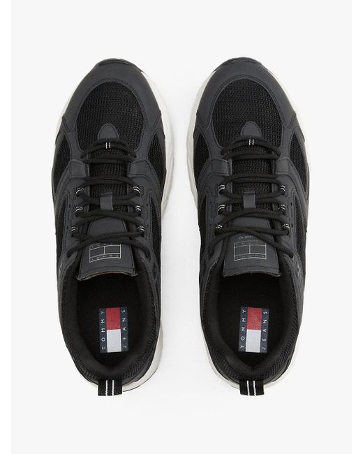 Tommy Hilfiger Black Mixed Texture Archive Runners for men