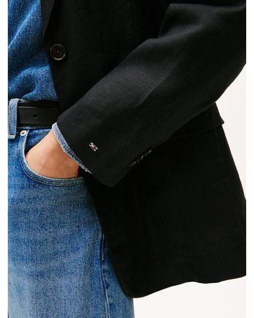 Blazer Monopetto Relaxed Fit di Tommy Hilfiger in Blue