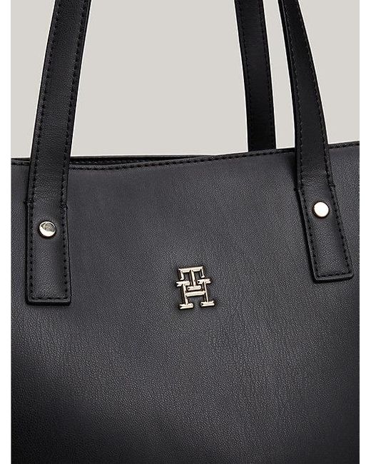 Tommy Hilfiger Black Chic Tote-Bag mit TH-Monogramm-Emblem
