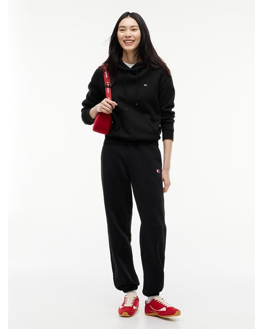 Tommy Hilfiger Black Brushed Fleece Drawstring Hoody
