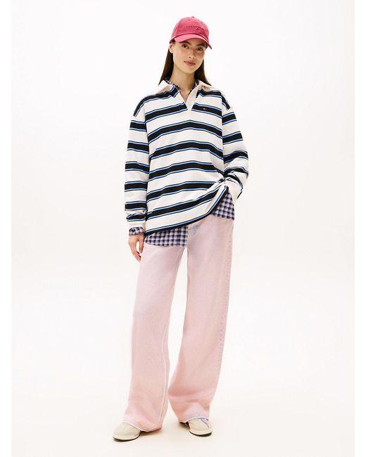 Tommy Hilfiger White Mia Mid Rise Relaxed Straight Leg Jeans