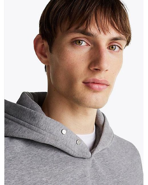Tommy Hilfiger Hoodie Mit Druckknöpfen Und Logo in Gray für Herren