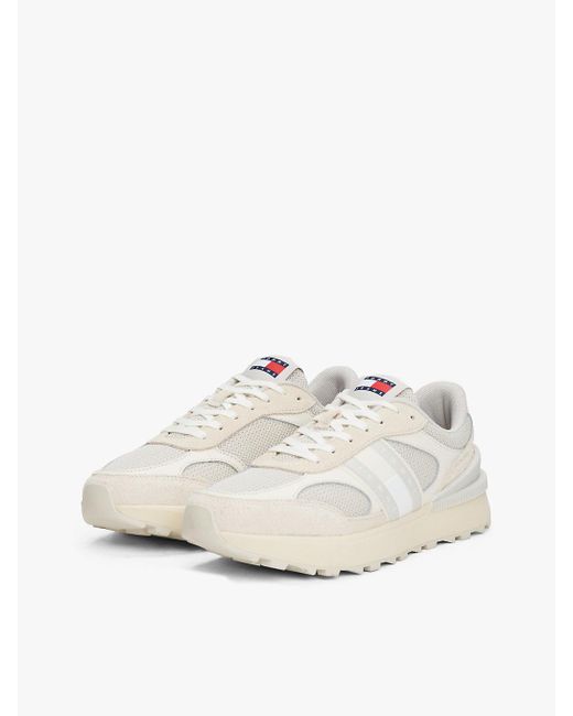 Baskets Chunky Crantées En Daim Tommy Hilfiger en coloris White