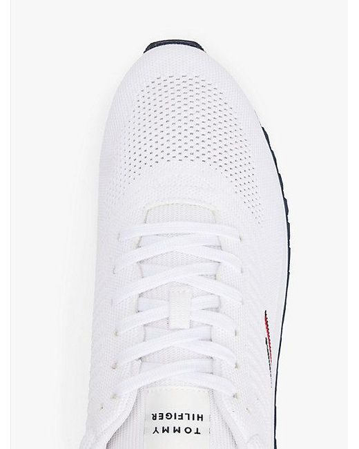 Tommy Hilfiger Gebreide Sneaker Met Contrasterende Texturen in het White voor heren