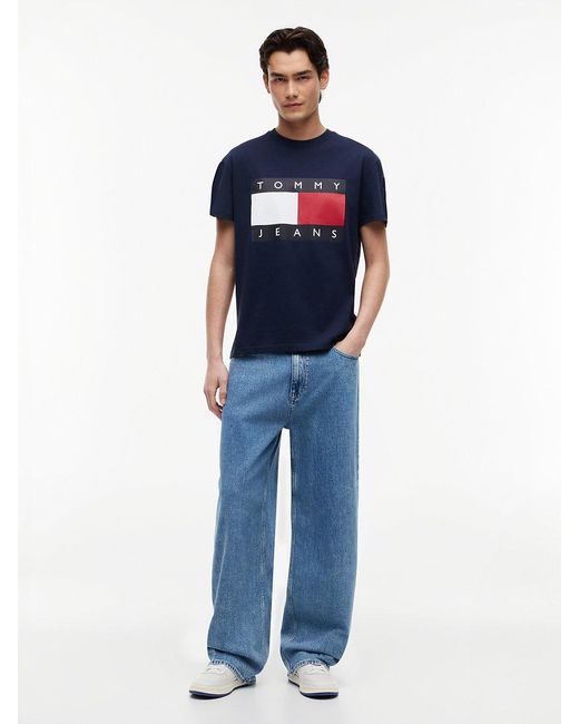 Tommy Hilfiger Blue Flag Badge Crew Neck T-shirt for men