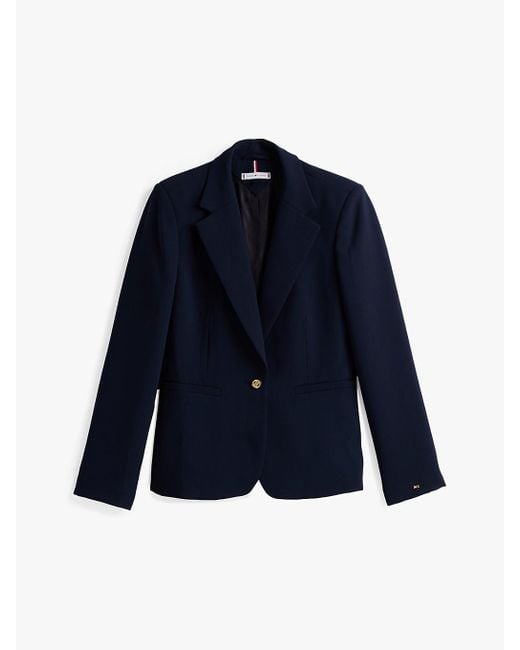 Blazer Ajusté Droit En Crêpe Tommy Hilfiger en coloris Blue