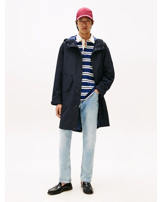 Tommy Hilfiger Blue Packable Water Repellent Oversized Parka for men