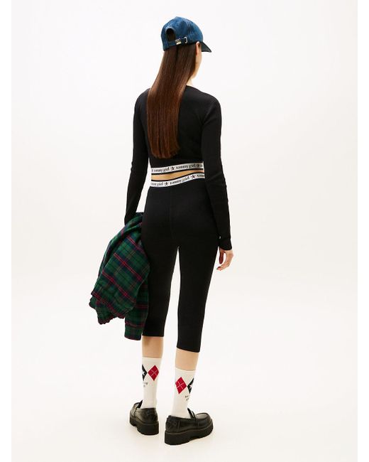 Tommy Hilfiger Black Tommy Girl Extra Slim Cropped Knit Trousers