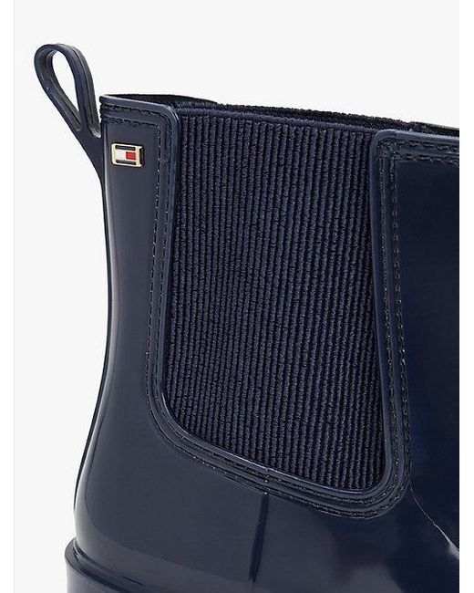 Tommy Hilfiger Glanzend Enkellaarsje Met Profielzool in het Blue