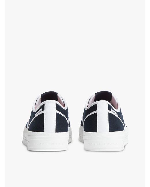 Tommy Hilfiger Blue Canvas Cupsole Trainers for men