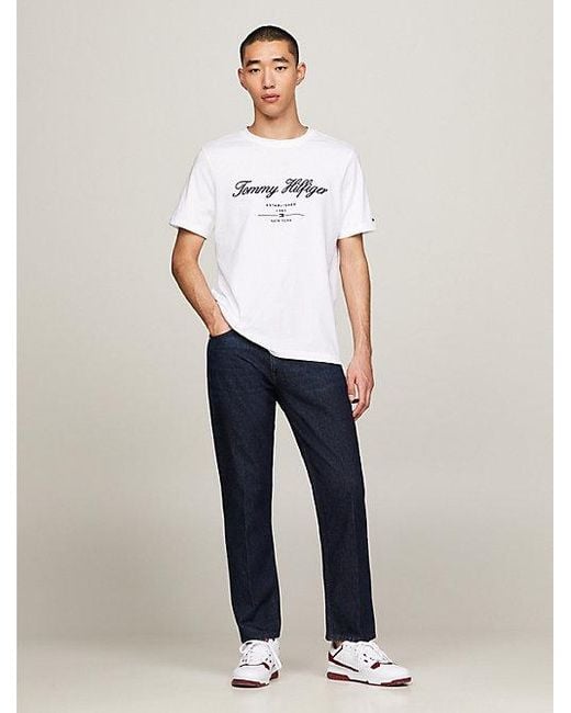 Tommy Hilfiger Exclusive Jersey-T-Shirt mit Script-Logo in White für Herren