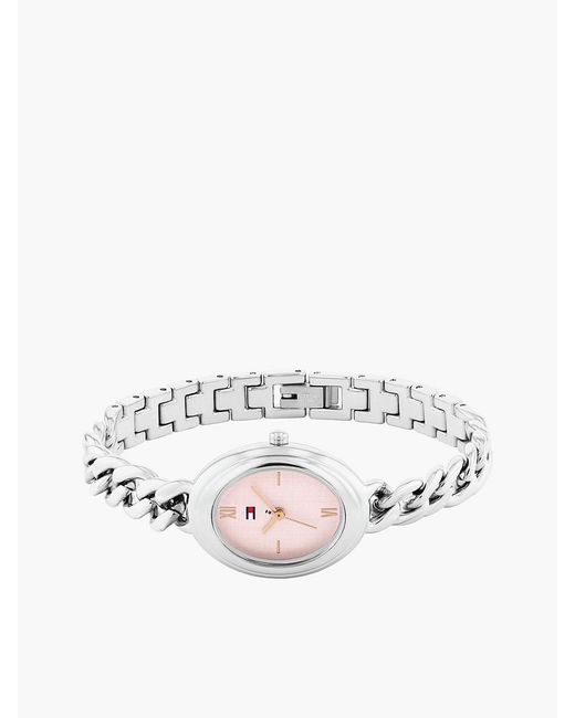 Tommy Hilfiger White Oval Dial Stainless Steel Bracelet Watch