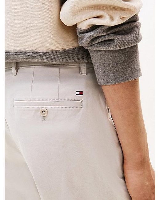 Tommy Hilfiger Denton Straight Chino Van Twill in het White voor heren
