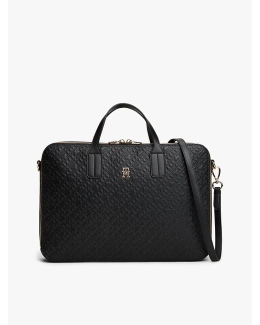 Borsa Per Laptop Hilfiger Icon Con Logo di Tommy Hilfiger in Black