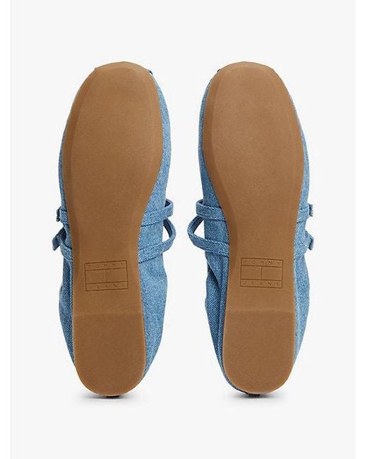 Tommy Hilfiger Blue Ballerina Aus Mit Doppelriemen