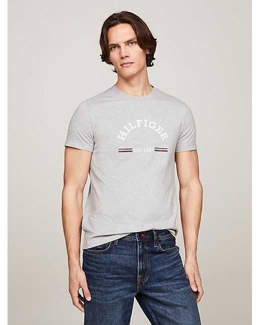 Camisa de corte slim con logo Tommy Hilfiger de hombre de color White