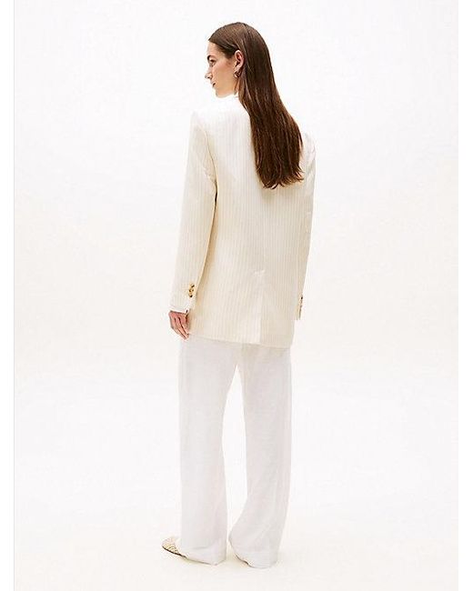Tommy Hilfiger Relaxed Fit Blazer Met Krijtstreep in het White