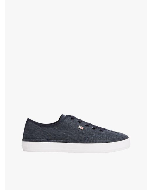 Baskets Vulcanisées Washed Canvas Basses Tommy Hilfiger en coloris Blue