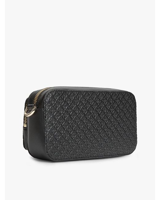Tommy Hilfiger Black Th Monogram Crossbody Camera Bag
