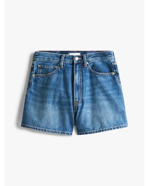 Tommy Hilfiger Blue High Rise Flared Denim Shorts