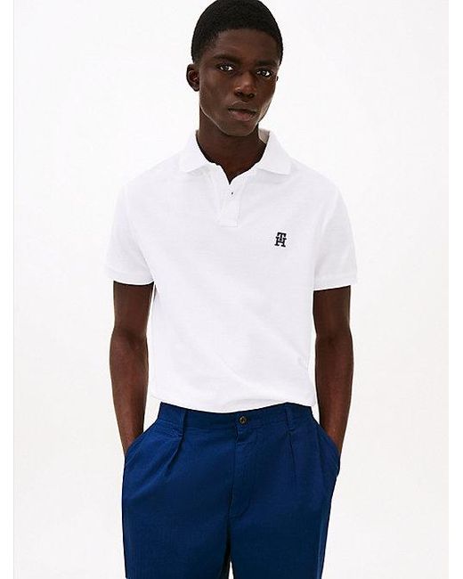 Tommy Hilfiger Th Monogram Regular Fit Poloshirt in White für Herren