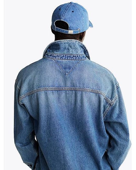 Tommy Hilfiger Relaxed Fit Distressed Denim Overshirt in het Blue voor heren