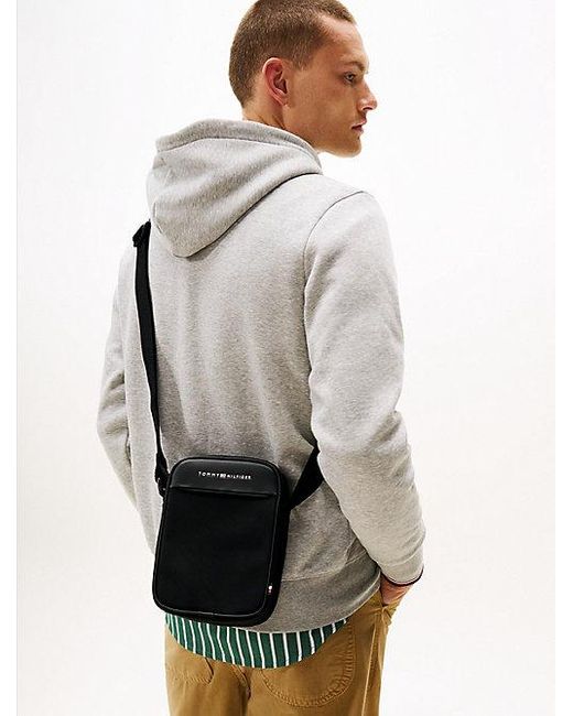 Tommy Hilfiger Crossbody Reportertas Met Getextureerd Paneel in het Black voor heren