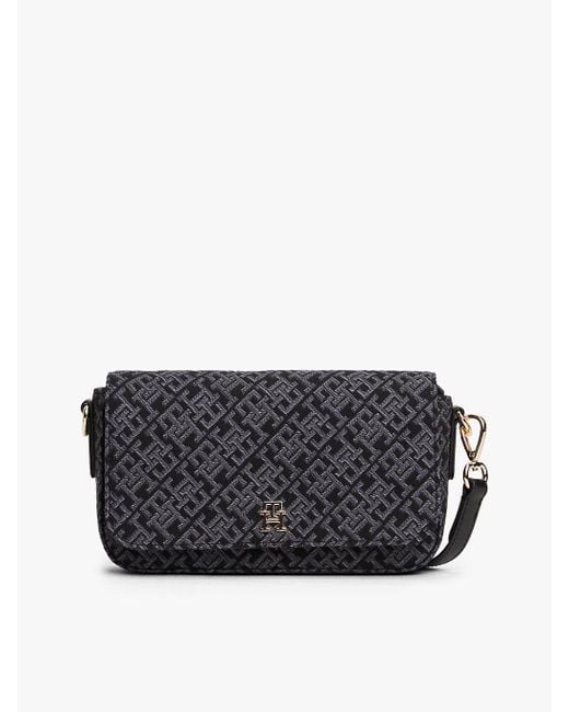 Borsa A Tracolla Hilfiger Icon Jacquard di Tommy Hilfiger in Black