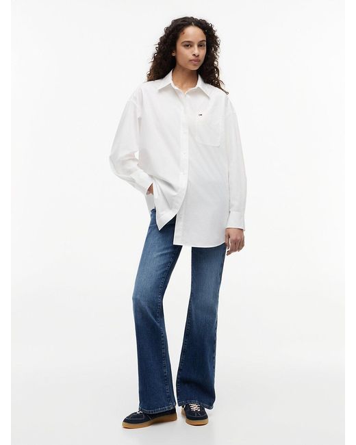 Tommy Hilfiger White Oversized Fit Poplin Shirt