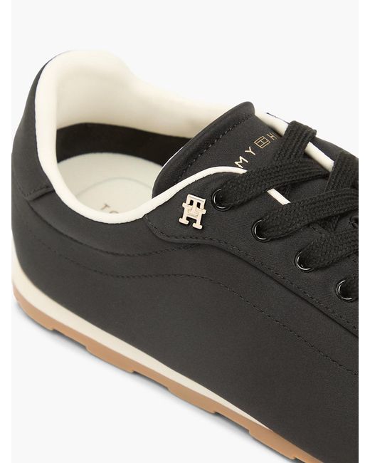 Tommy Hilfiger Black Th Monogram Satin Trainers