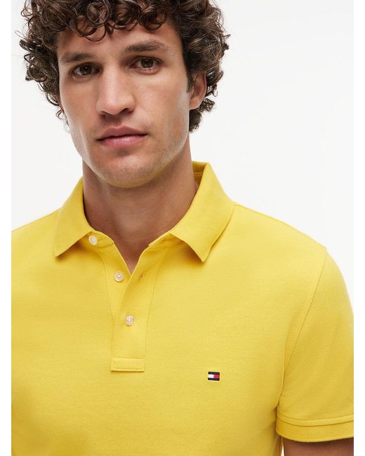 Tommy Hilfiger Yellow 1985 Slim Fit Pique Polo Shirt for men