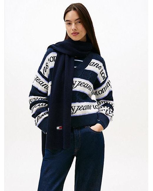 Bufanda Heritage De Punto Elástico Tommy Hilfiger de color Blue
