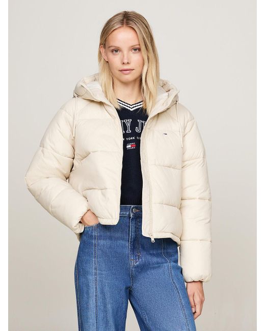 Doudoune Zippée À Capuche Tommy Hilfiger en coloris Natural