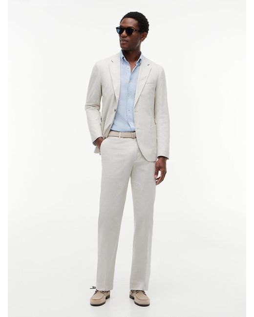 Tommy Hilfiger White New York Label Regular Dobby Trousers for men