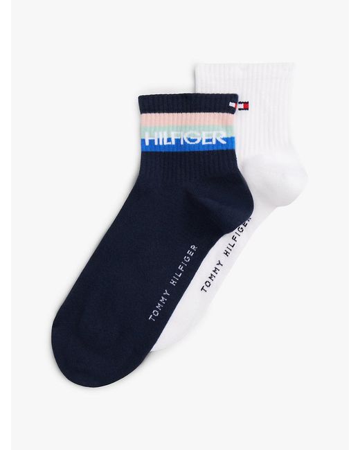 Tommy Hilfiger Blue 2-Pack Logo Ankle Socks for men
