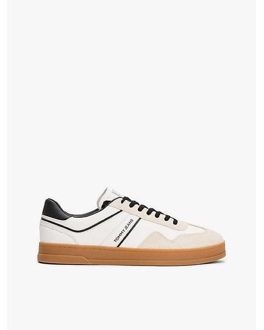 Tommy Hilfiger The Greenwich Sneaker Met Gemengde Texturen En Leer in het White voor heren
